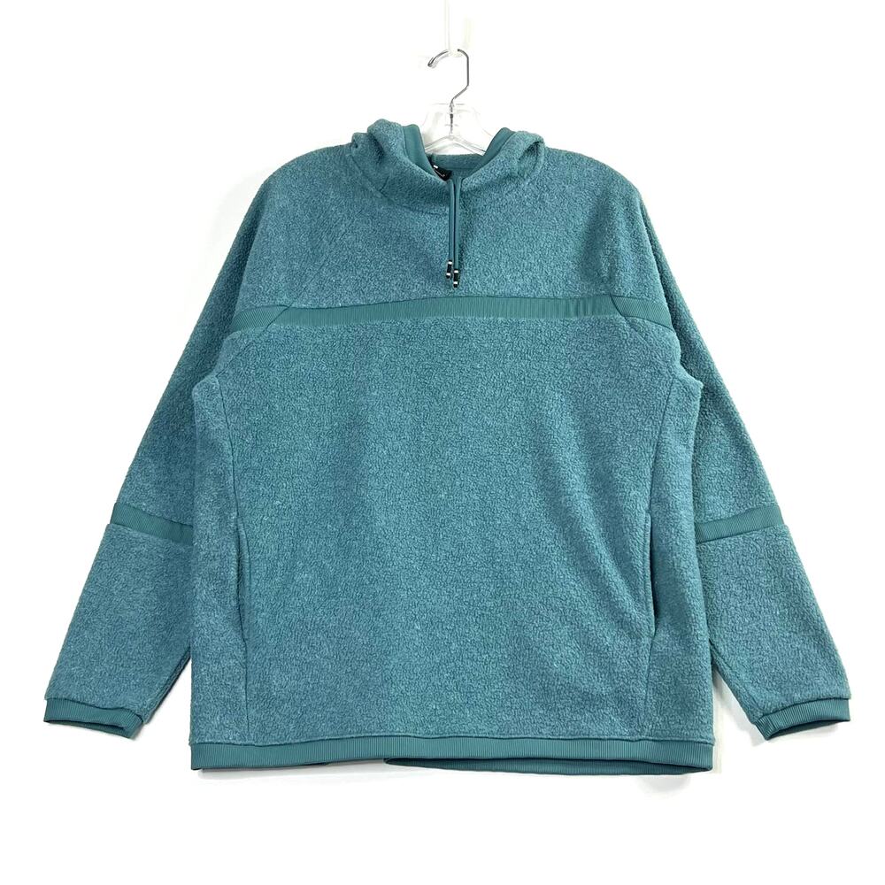 Nike Long Sleeve Fleece Hoodie Pullover Therma Blue Womens Medium